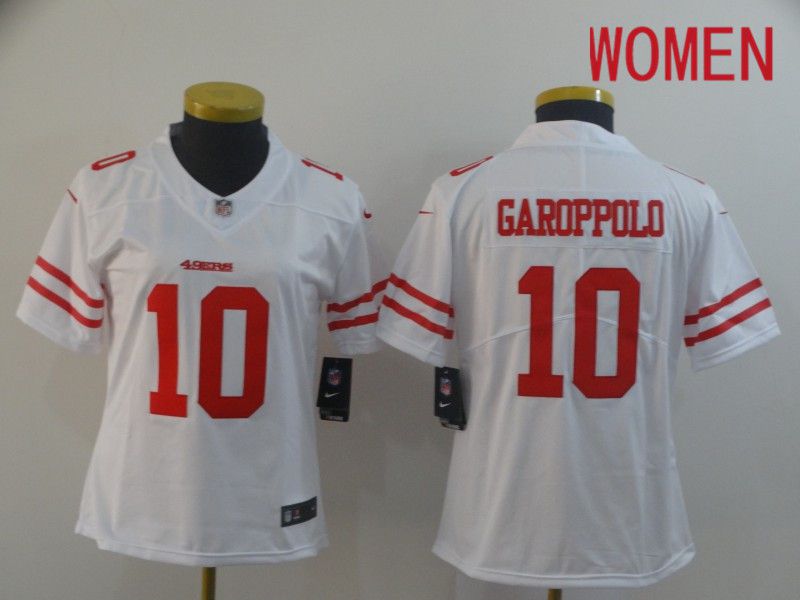 Women San Francisco 49ers #10 Garoppolo White Nike Vapor Untouchable Limited Player NFL Jerseys->toronto raptors->NBA Jersey